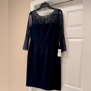 NWT Navy blue cocktail length dress!